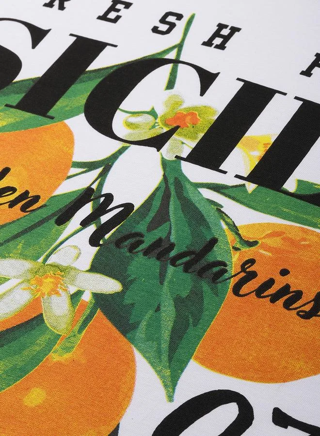 ديلينجر تيشيرت واسع بياقة دائرية